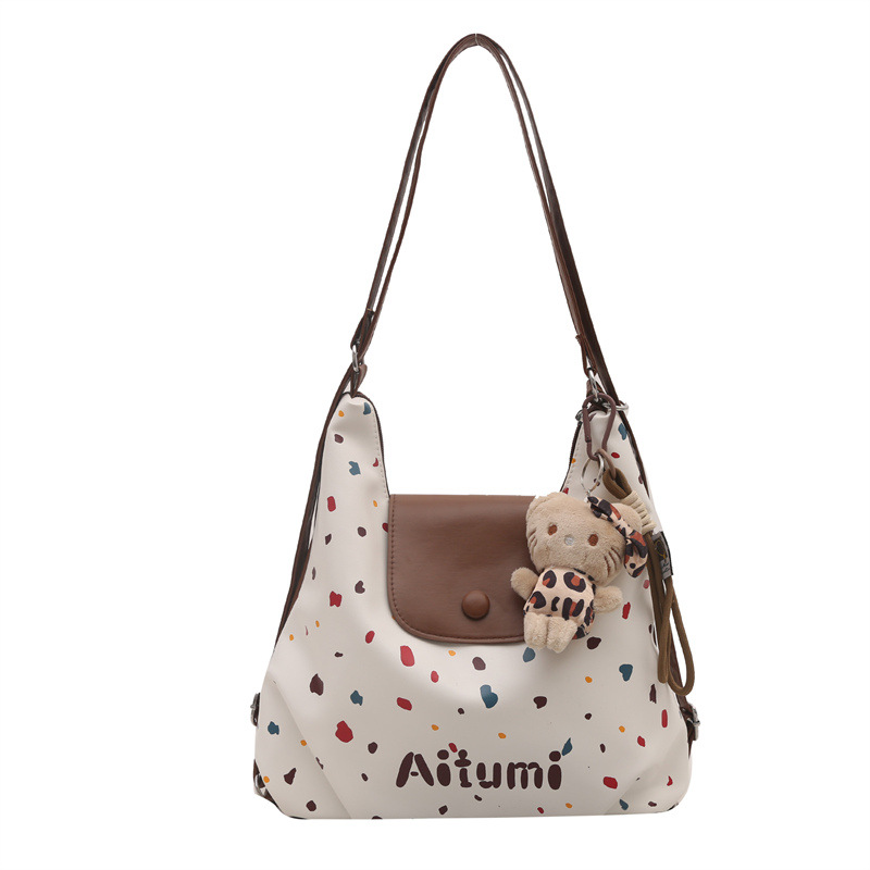 Bolso de mujer 2024 nuevo otoño y invierno retro gran capacidad de hombro único punto de onda de moda universal bolso suave