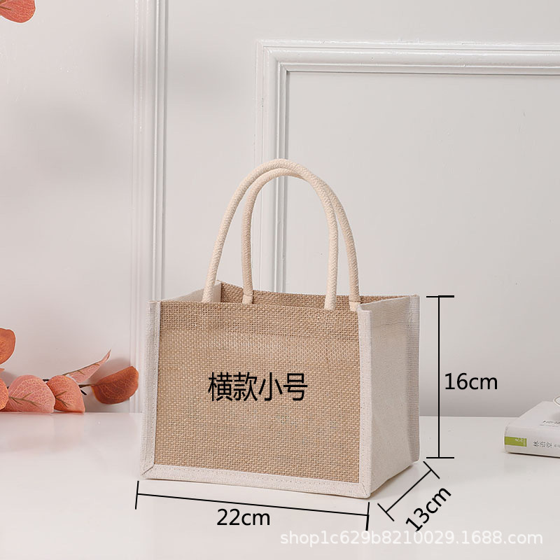 麻の袋の現物の麻の布はクリスマスの手描きの麻布の袋の空白の手提げ袋を卸売りします。|undefined