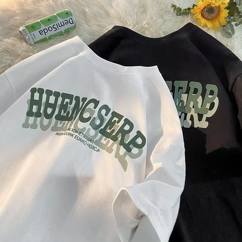 White cotton summer sports T-shirt for students