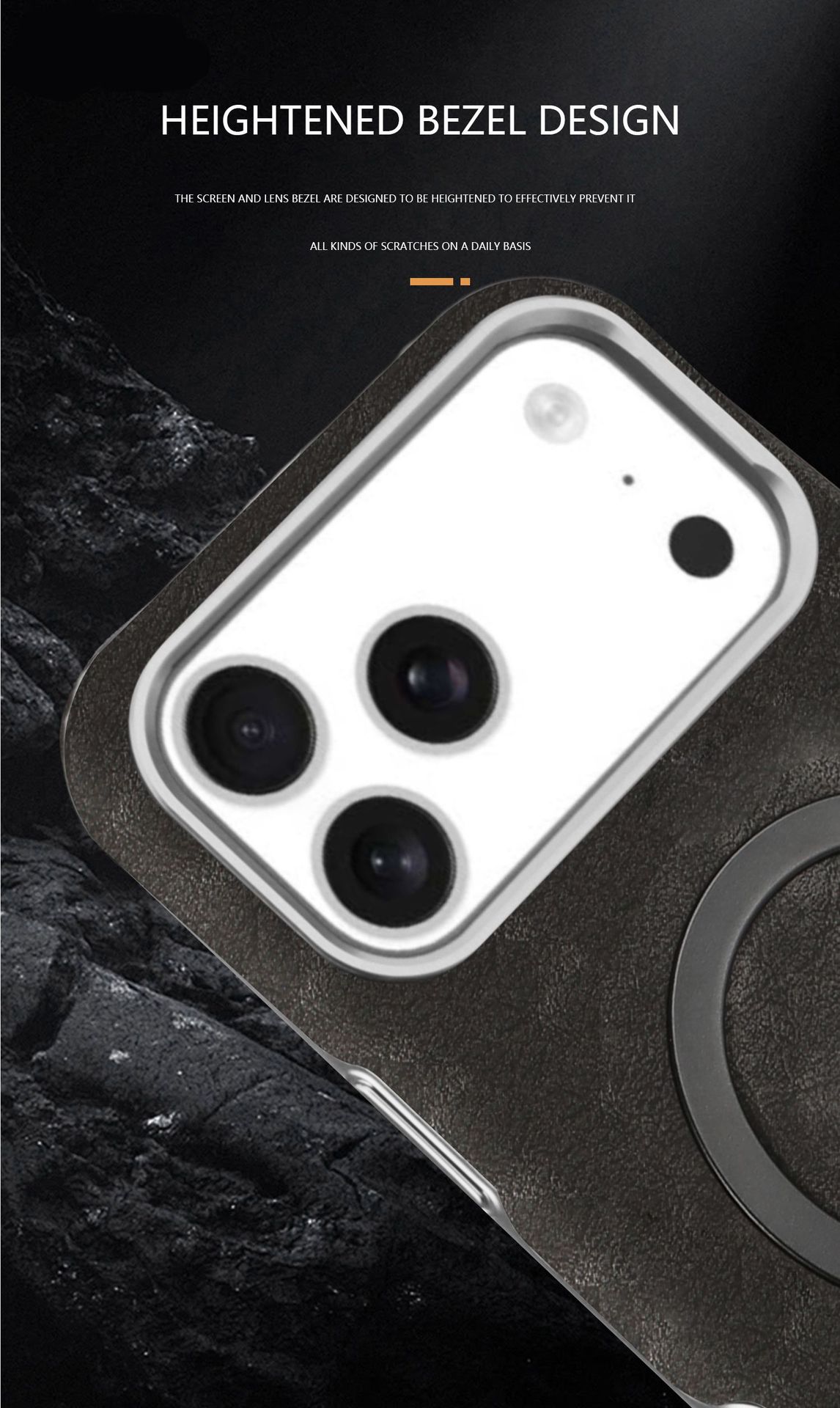 Ốp lưng da cao cấp từ tính cho iPhone 17 Pro Max, thiết kế mạ điện sang trọng — Đen quý phái, Xanh lam quý ông, Nâu thanh lịch, Nâu mocha chi tiết 5
