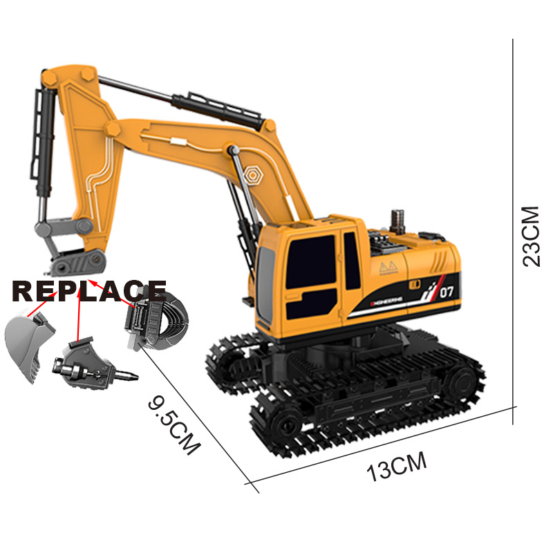 (Cross-border trading), electric spray, children's realistic toy car, engineering machine model, minifigure, archaeological excavations, remote control, three-in-one 3
