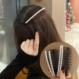 Korean style headwear South Korea pearl hair comb bangs plastic simple temperament non-slip with teeth hair clip hair accessories