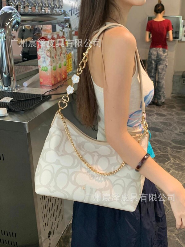 寇家2025高品质Laurel流浪包经典新款配色老花腋下包单肩斜挎女包|undefined