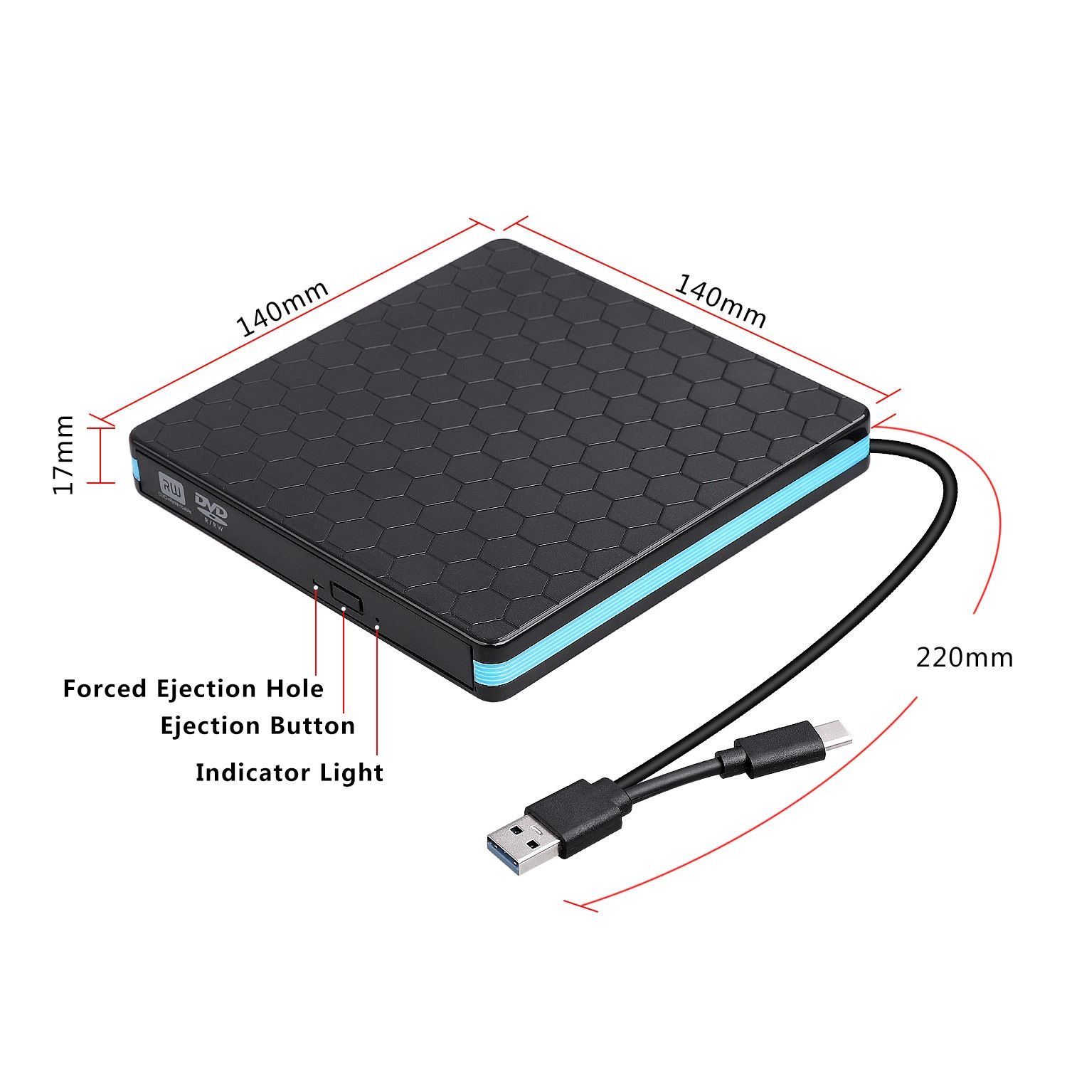 Mobile external optical drive all-in-one computer universal optical disc burner notebook external CD player portable