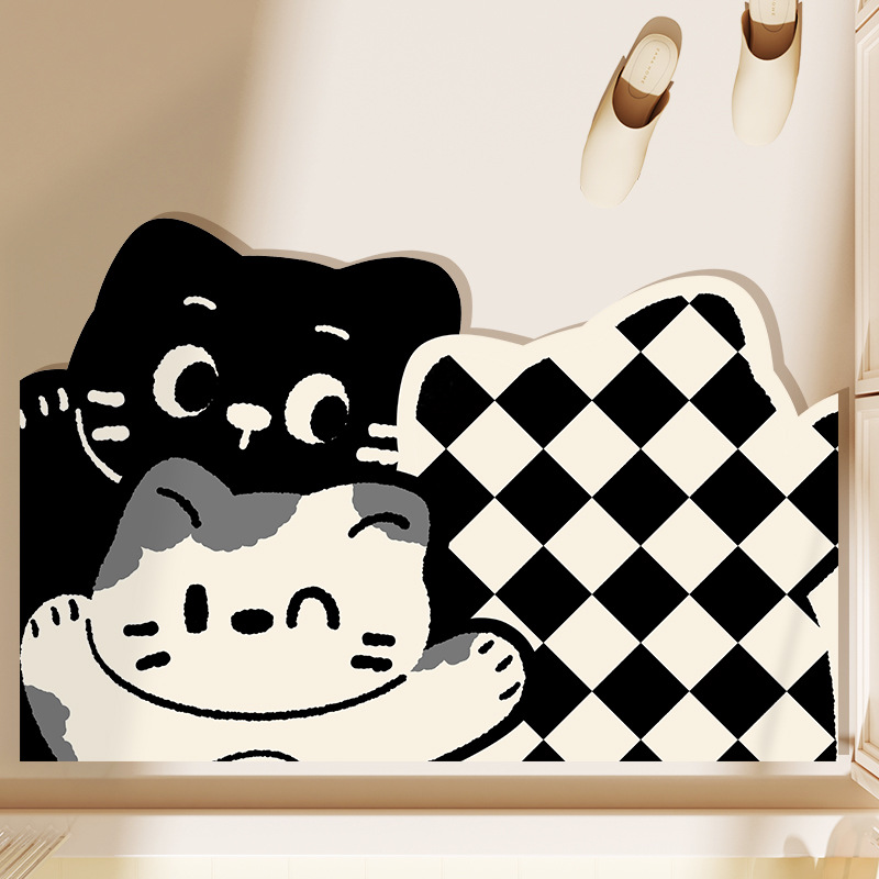 고양이 흑백 격자