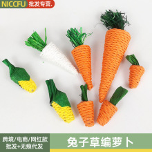 NC宠物兔兔编织磨牙解闷玩具编萝卜兔子龙猫蜜袋鼯玩耍磨牙喂食球