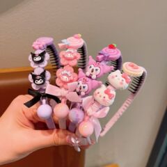 儿童发箍女童可爱库洛米发卡带齿防滑不伤发碎发整理神器发卡头饰