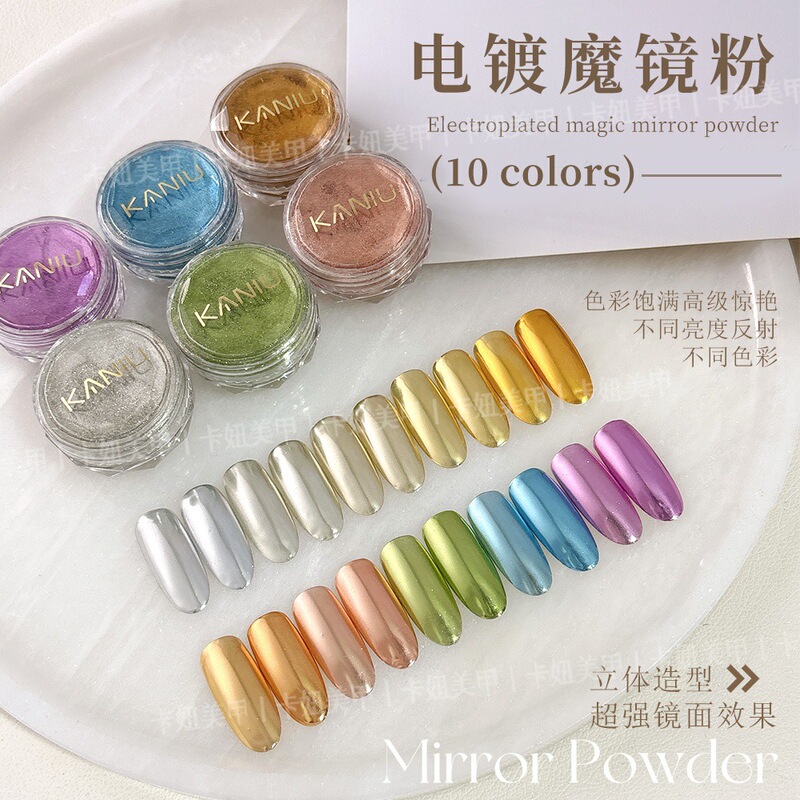 Nail Art Mirror Metallic Magic Mirror Powder Solid Champagne Gold and Silver Ultra-Bright Fine Non-Flying Powder High-End Nail Decoration Nail Art Mirror Metallic Magic Mirror Powder Solid Champagne Gold and Silver Ultra-Bright Fine Non-Flying Powder High-End Nail Decoration
