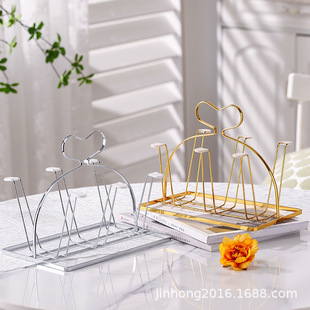 Japanese-style Iron Drain Cup Holder Portable Light Luxury Creative Land-based Inverted Cup Holder Kitchen Tea Cup Water Storage Rack