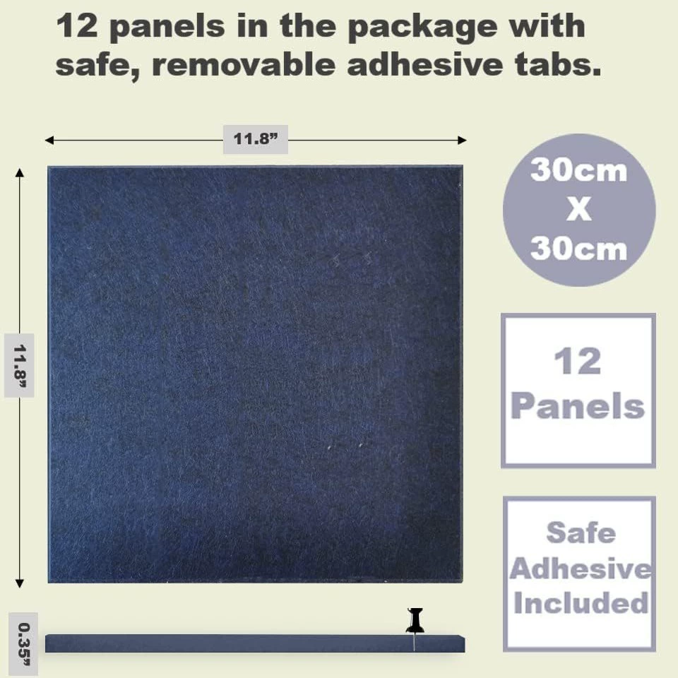 Cross-border Amazon 12-piece set polyester fiber sound-absorbing panel wall decoration material cinema bedroom noise reduction