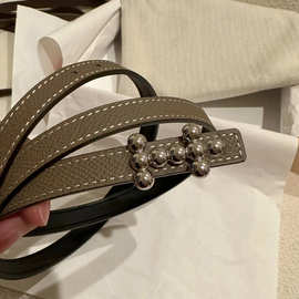 女士细腰带H家新款kelly真皮配裙装饰百搭毛衣裤子连衣裙凯莉皮带