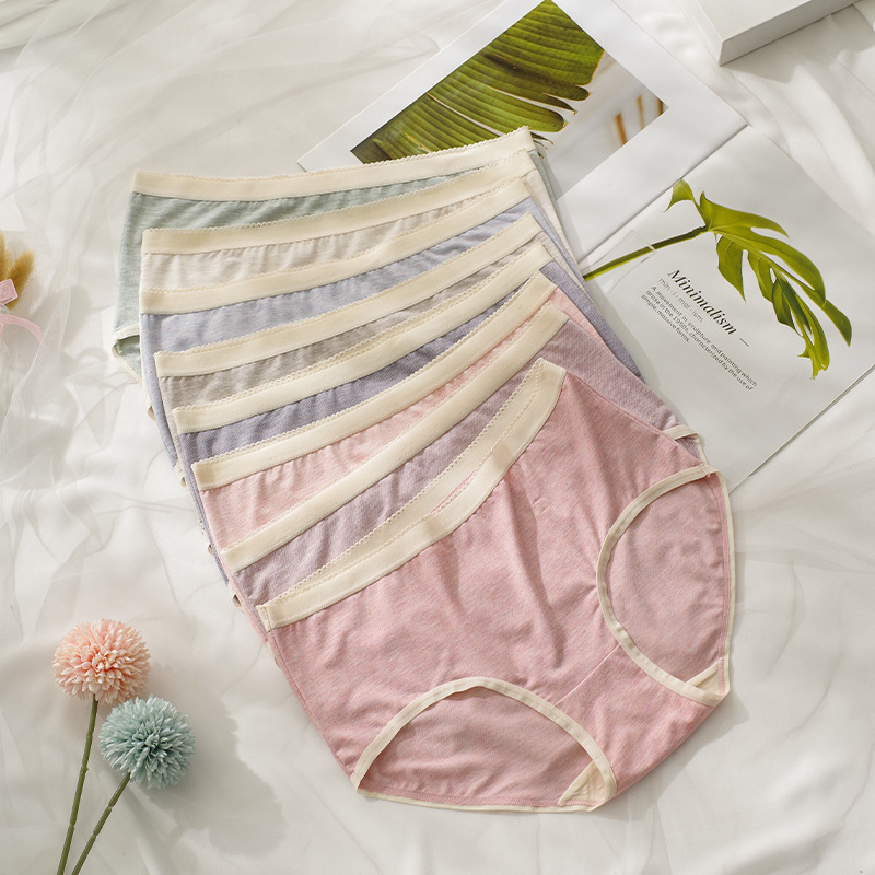 Ropa interior sin costuras de las mujeres al por mayor transpirable cintura media 40 ropa interior de algodón peinado de las mujeres calzoncillos de algodón entrepierna ropa interior elástica alta