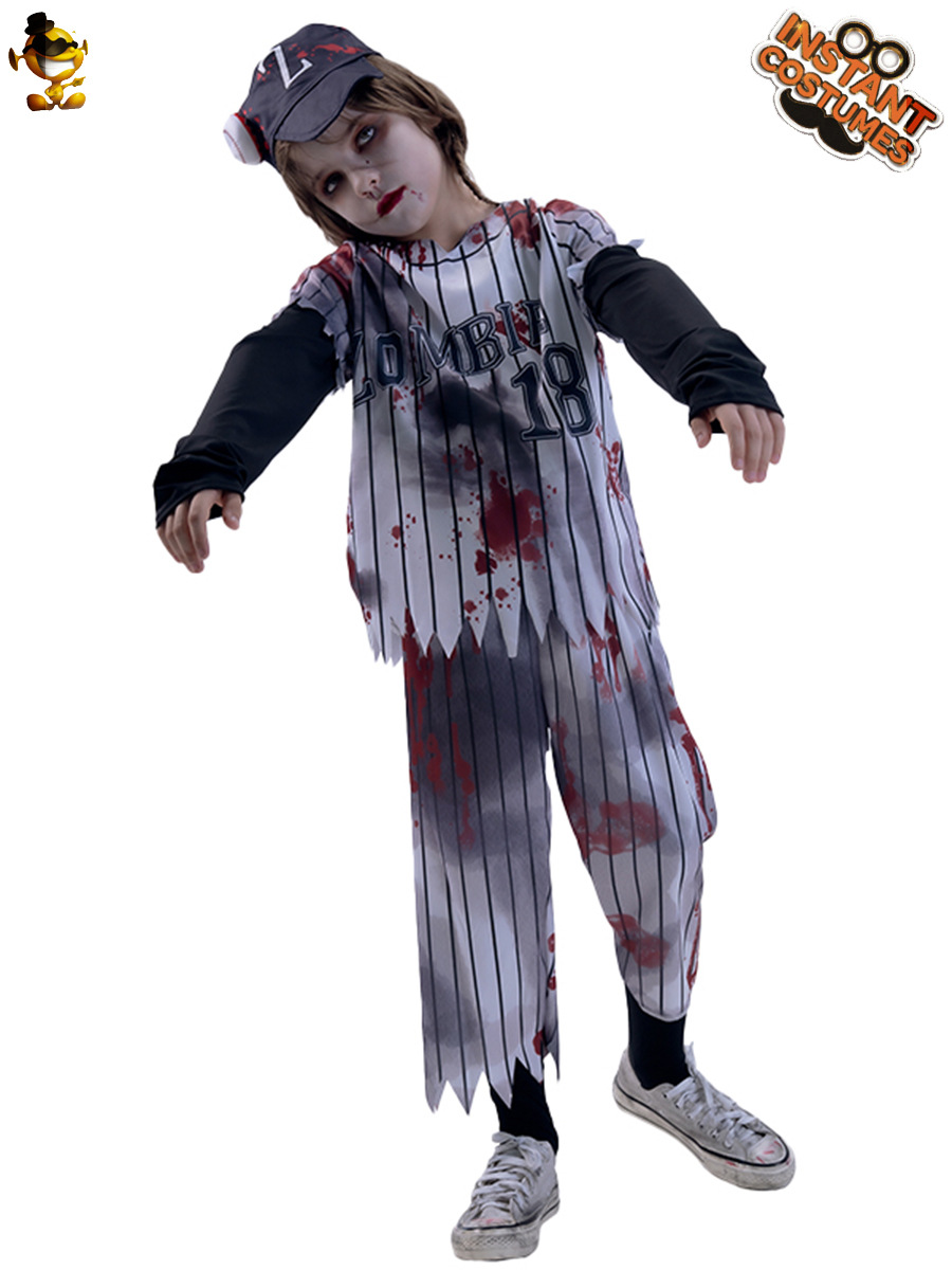 De los niños de Halloween sangre Jersey rendimiento traje de los niños juego de rol rendimiento fiesta traje de distribución al por mayor