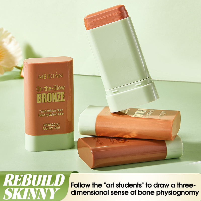 【foreign trade】高光带闪腮红泥腮红棒自然裸妆固体胭脂腮红膏