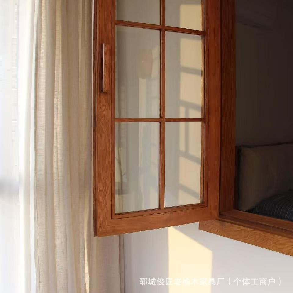 새로운 중국 스타일의 단단한 나무 문과 창문 간단한 중국 스타일의 격자 프레임 슬라이딩 창 간단한 왼쪽과 오른쪽 여닫이 창