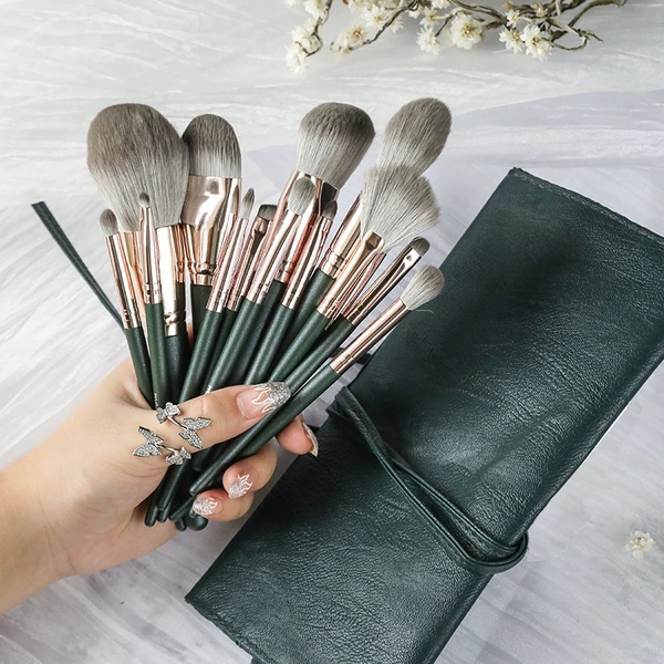 14 green clouds brush+14 -hole green brush bag