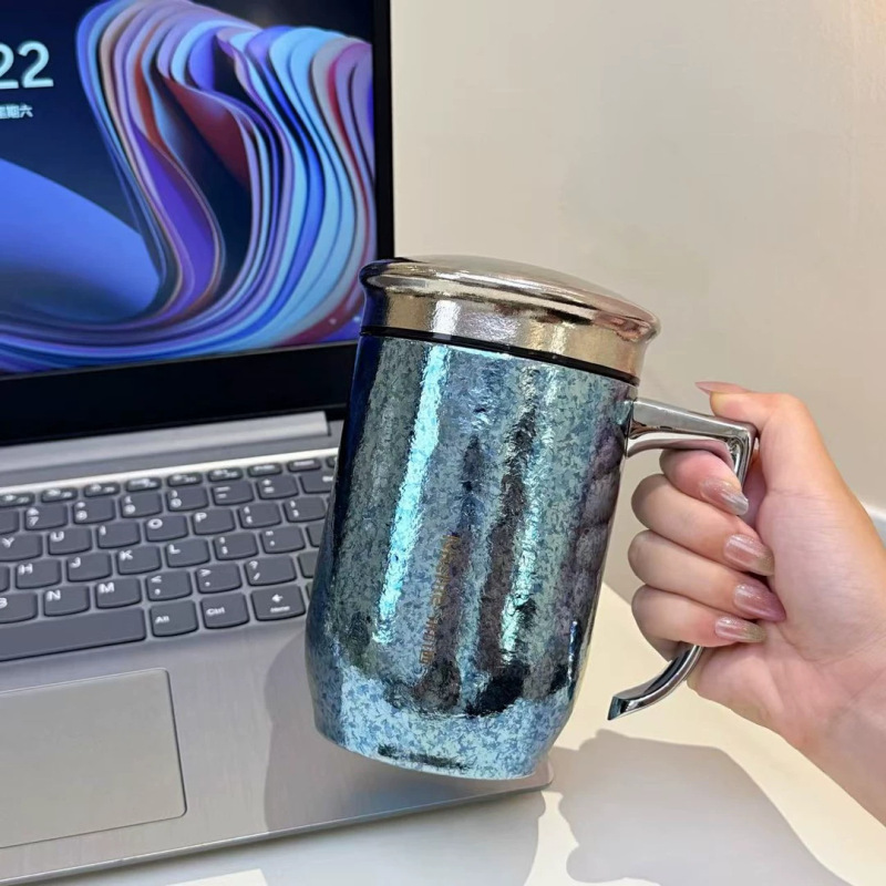 米小西纯钛保温杯老板杯办公商务杯茶水分离钛杯高端男士泡茶水杯|undefined