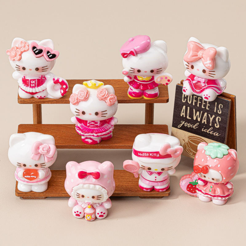 Pink Kt Paradise Cute Car Decoration DIY Accessories Trendy Creative Decorative Accessories Keychain Resin Miniature