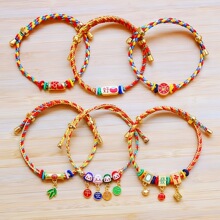 马年简约幸运细绳素绳纳福红绳手链端午节五彩绳手链粽宝宝手绳