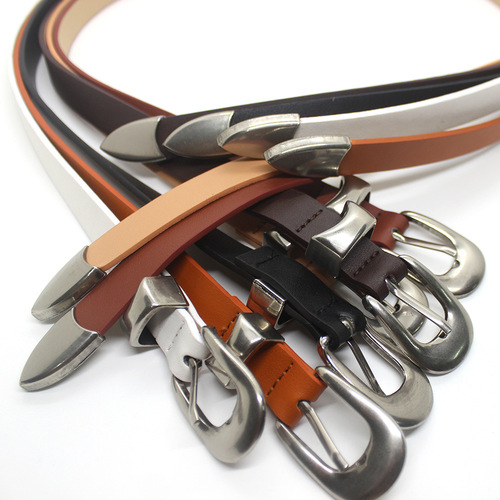 Trendy Korean version INS artistic belt youth style silver pin buckle women's belt fashion retro factory direct sale