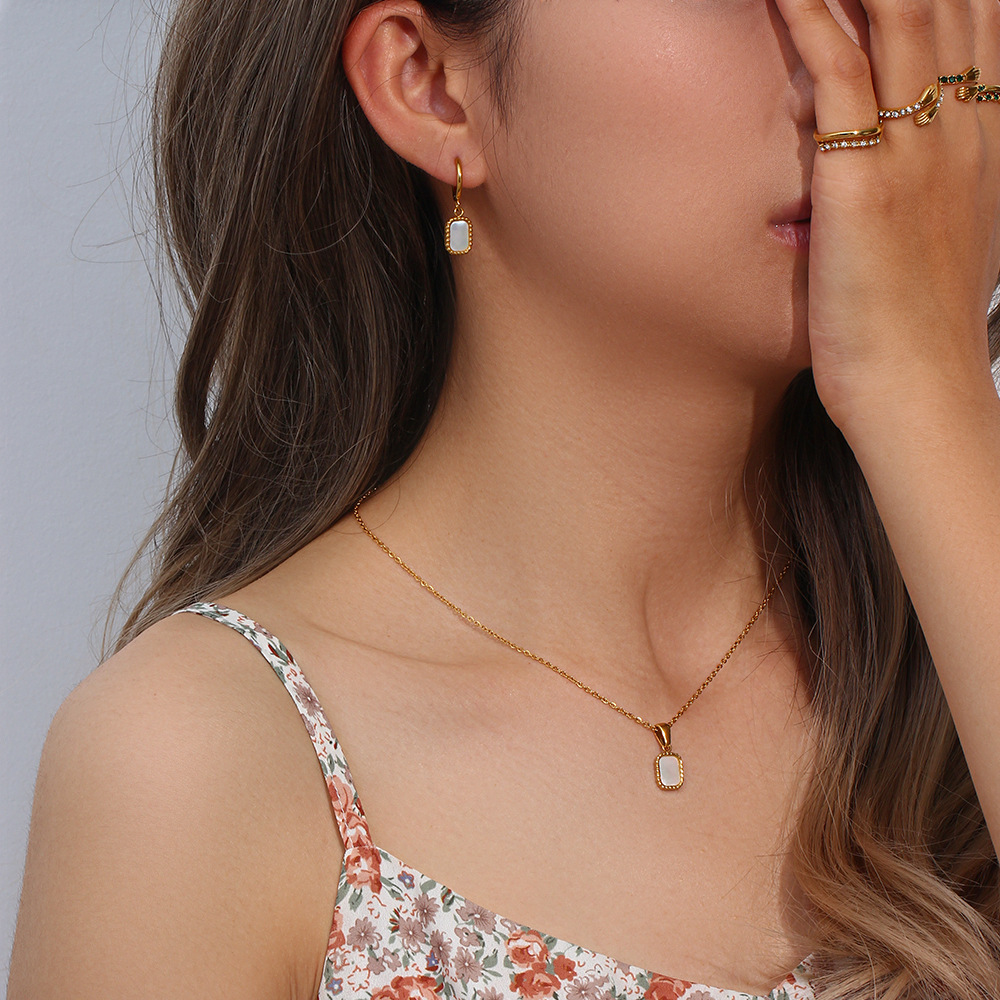 Womenu0027S Lady Geometric Stainless Steel Jewelry Set Geometry Plating Metal Arylic Stainless Steel