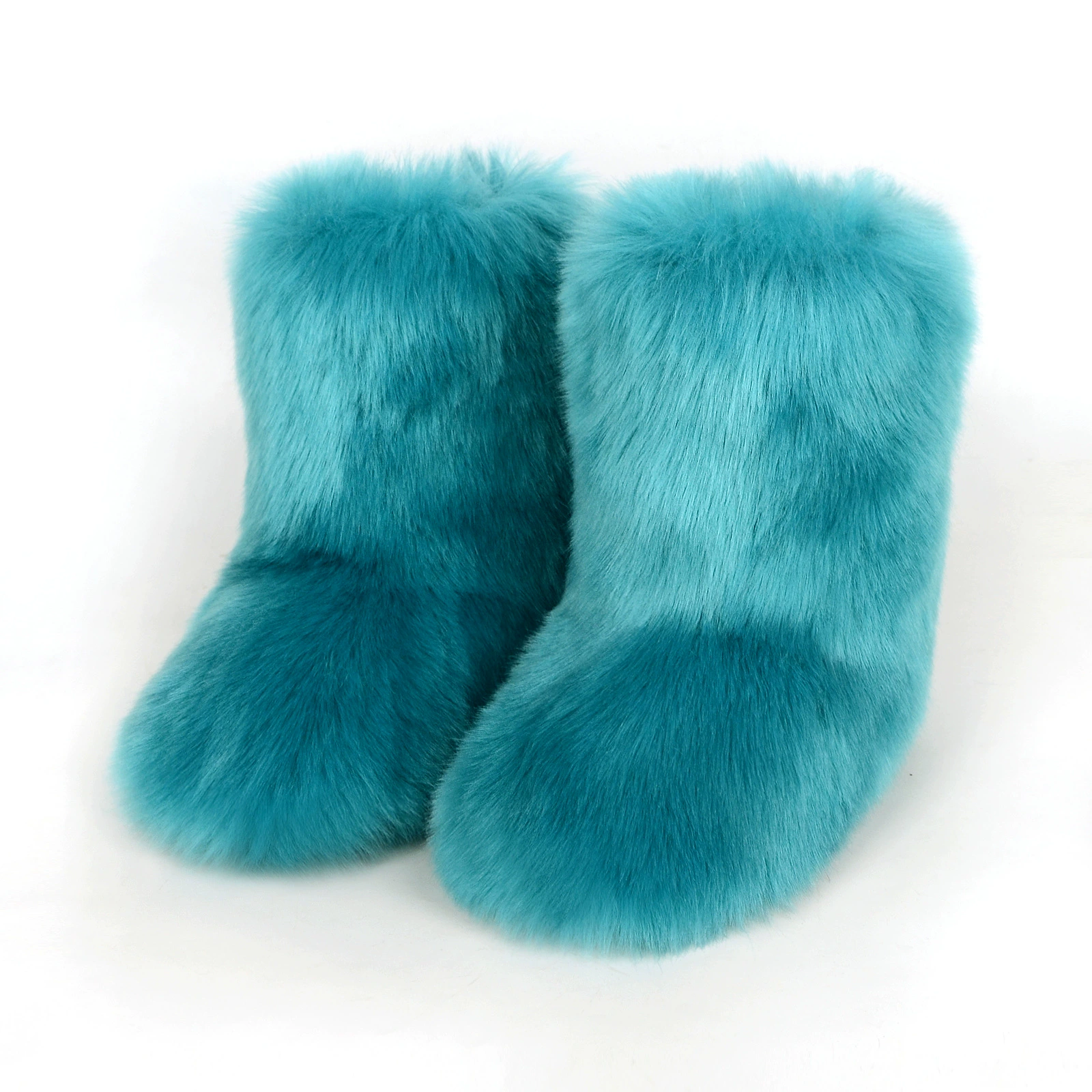 Mid‑calf warm boots, European style, high‑quality faux‑fur mid‑length, sizes 36–46