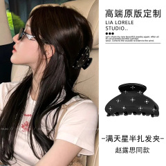 趙露思同金半ザクリップ女2025新黒色後頭部半ザヘアクリップサメクリップトランペット