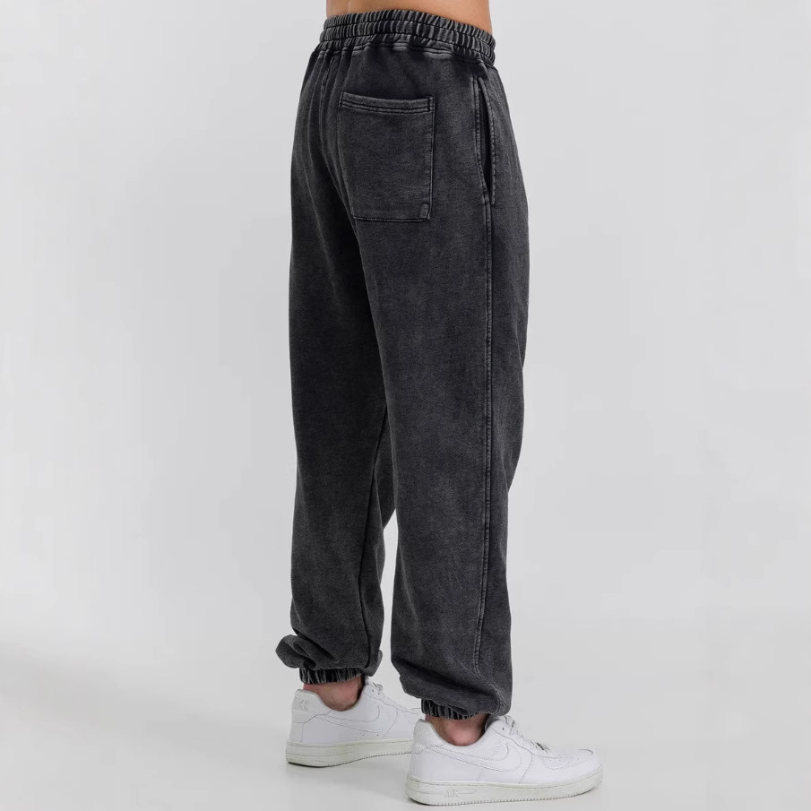 2025 nuevos pantalones lavados anticuados transfronterizos, pantalones con logo de marca de moda, pantalones casuales retro con patas para hombres y mujeres