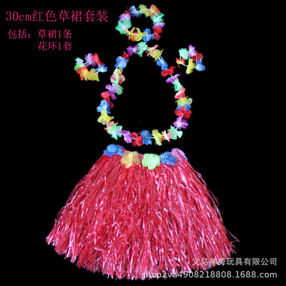 1 Hula guirnalda espectáculo Hawaiian hierba falda longitud 30cm