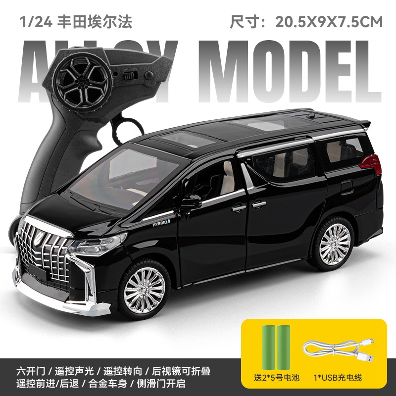 Auténtico autorizado 1: 24 modelo de automóvil de aleación Toyota Alfa control remoto dirección sonora y luz sonido regalo de Año Nuevo para niños