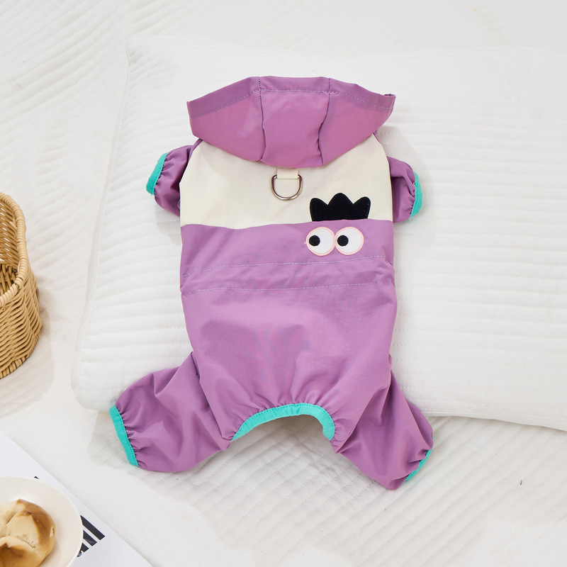 狗狗衣服秋冬装新款拼接四脚冲锋衣泰迪比熊秋冬季可爱防风四腿裤|undefined