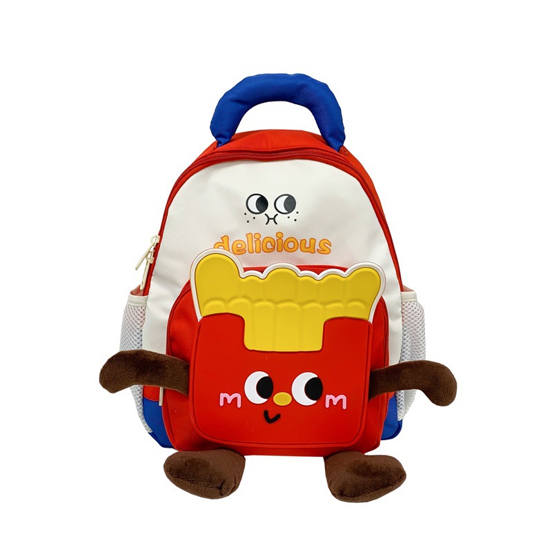 Mochila de papas fritas lindas, jardín de infantes, mochila de bebés, 2026 mochila de niños coreanos.