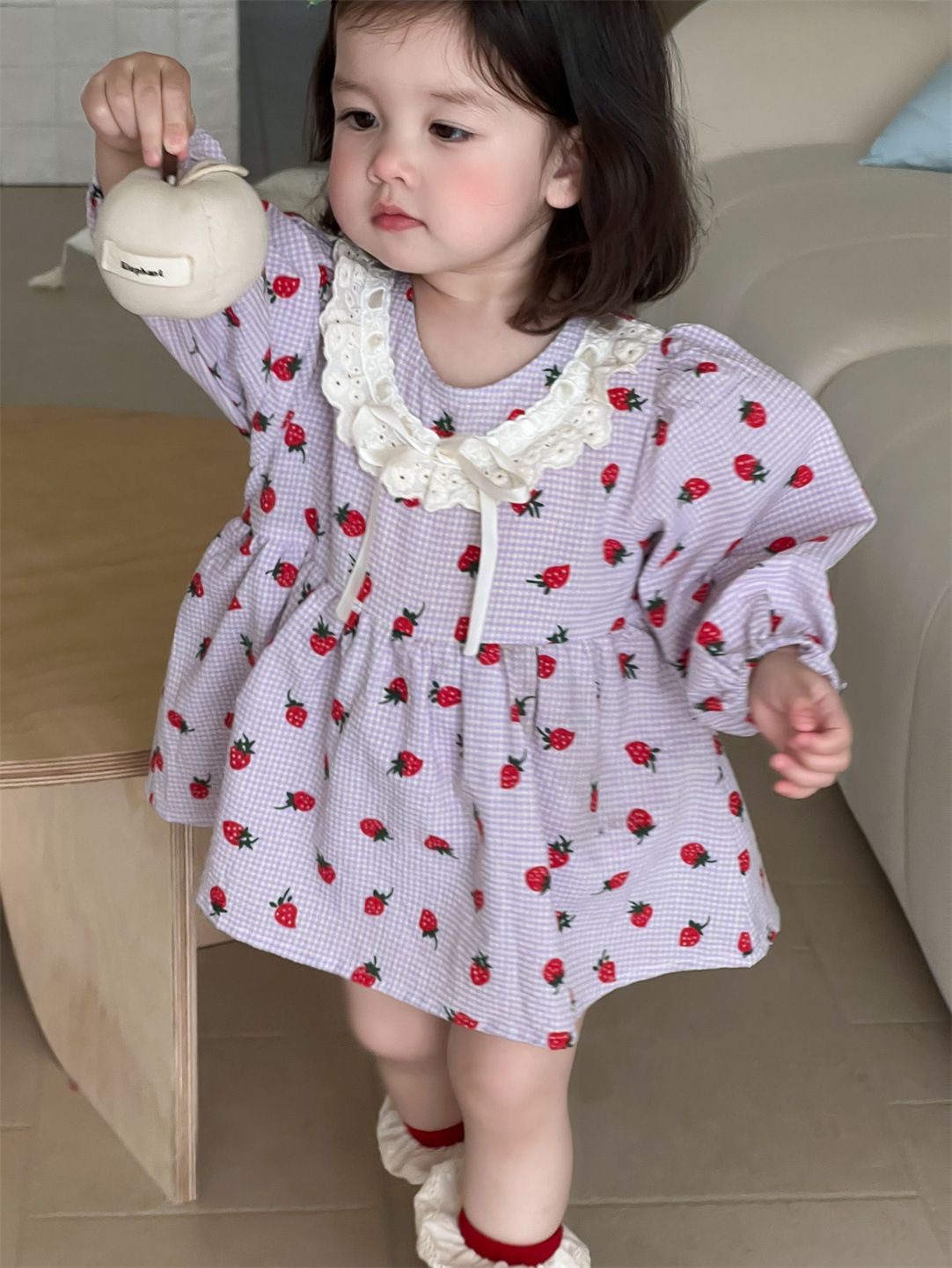 2026 ropa de otoño infantil nueva ropa de otoño bebé ropa de otoño coreana ropa de otoño niña vestido de manga burbuja de color sólido