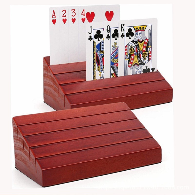 One Piece Wholesale Wooden Poker Holder Wooden Home Game Card Display Solid Wood Photo Display Stand One Piece Wholesale Wooden Poker Holder Wooden Home Game Card Display Solid Wood Photo Display Stand