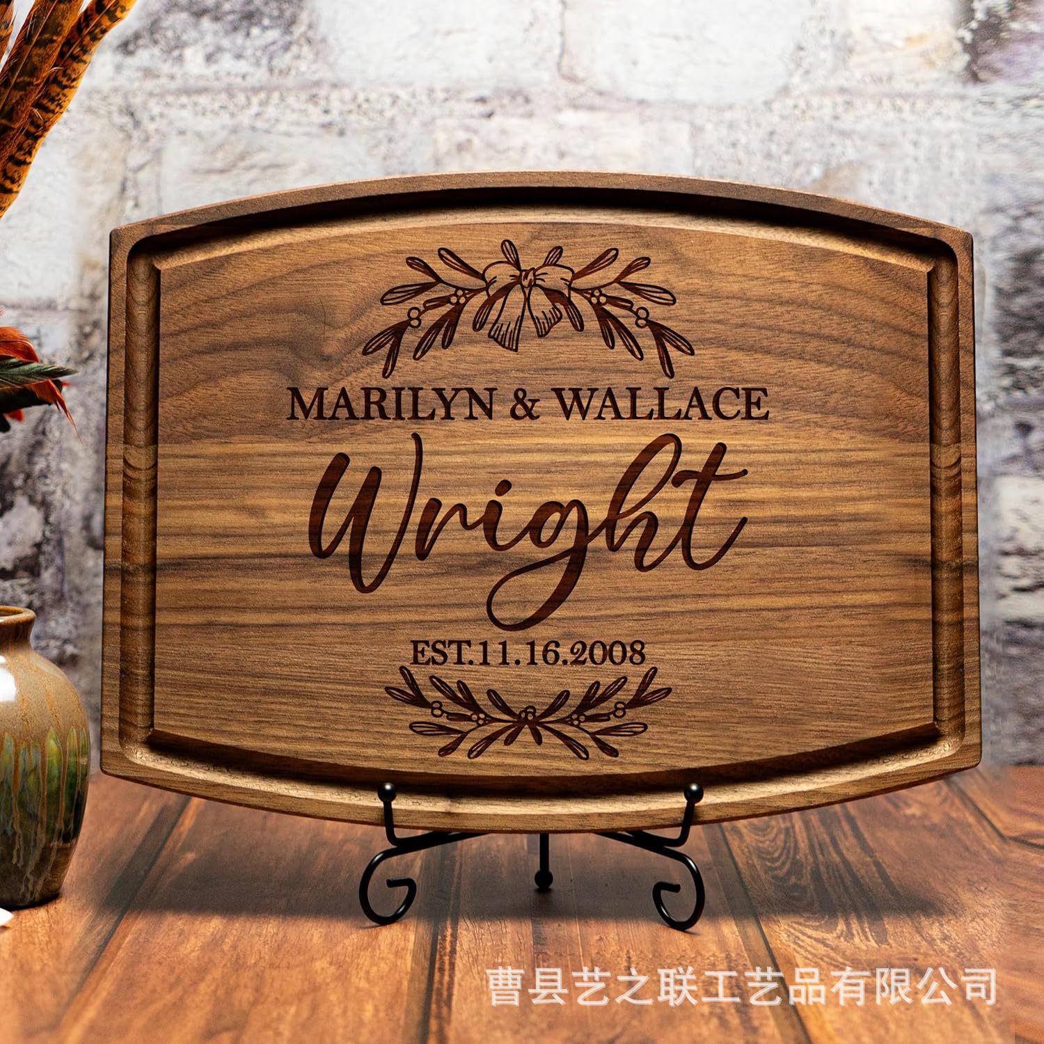 竹制熟食托盘家用厨房带果汁槽切菜板餐厅奶酪餐盘木制水果盘