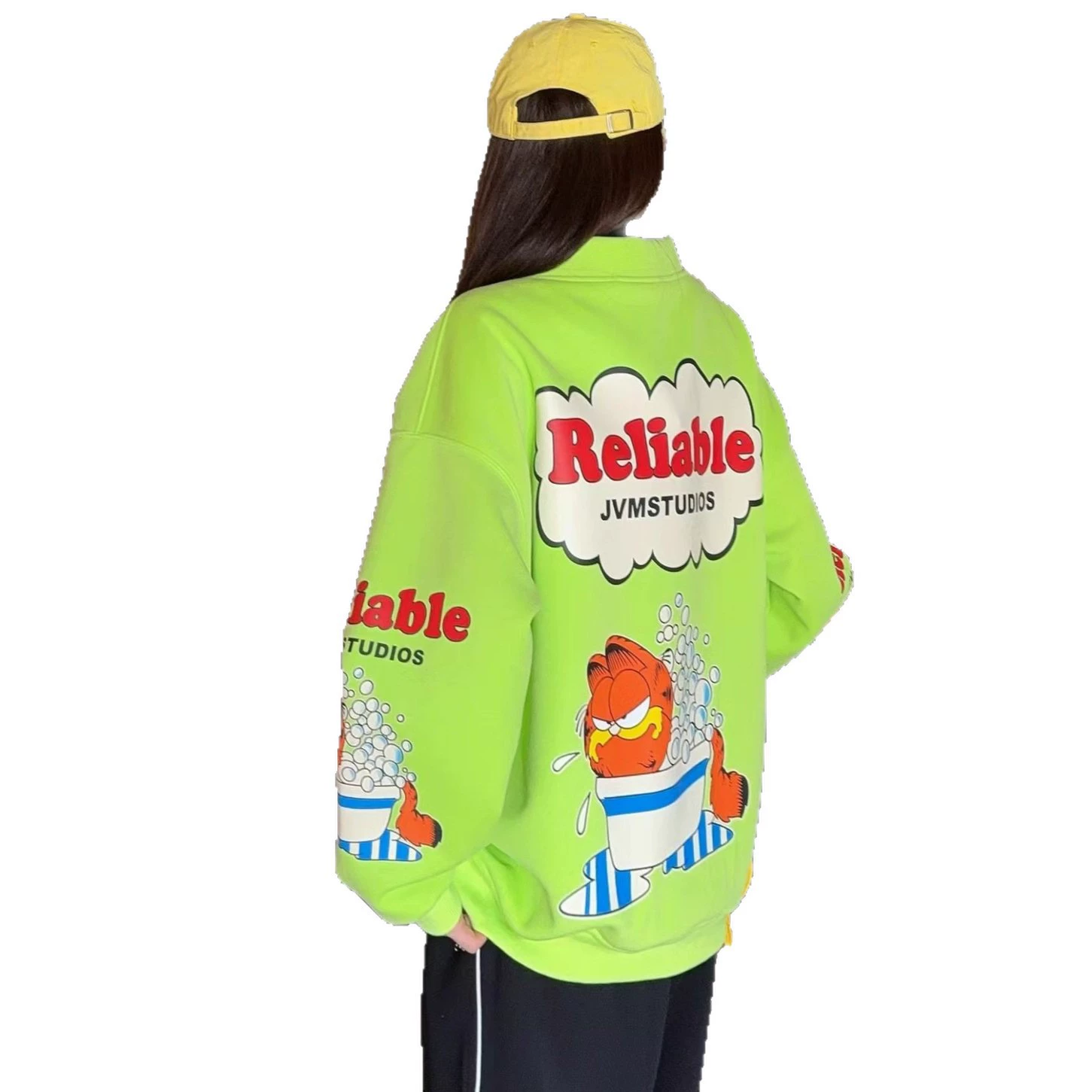 Autumn cartoon cardigan, long-sleeve for leisure, sweatshirt, plus size, oversize