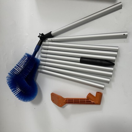 Amazon 6-Section Telescopic Gutter Leaf Shovel, Eaves Brush, Roof Pipe Drainage Ditch Cleaning Brush, Dust Duster