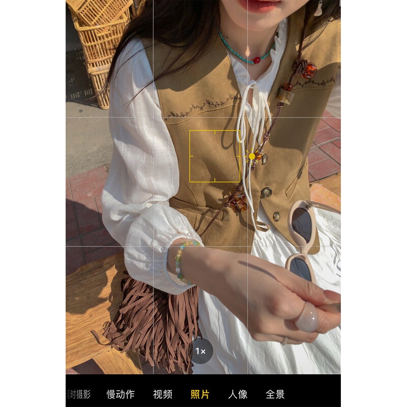 Sisilyon 巴恩风~复古麂皮绒刺绣叠穿马甲女春小个子坎肩短款外套|undefined