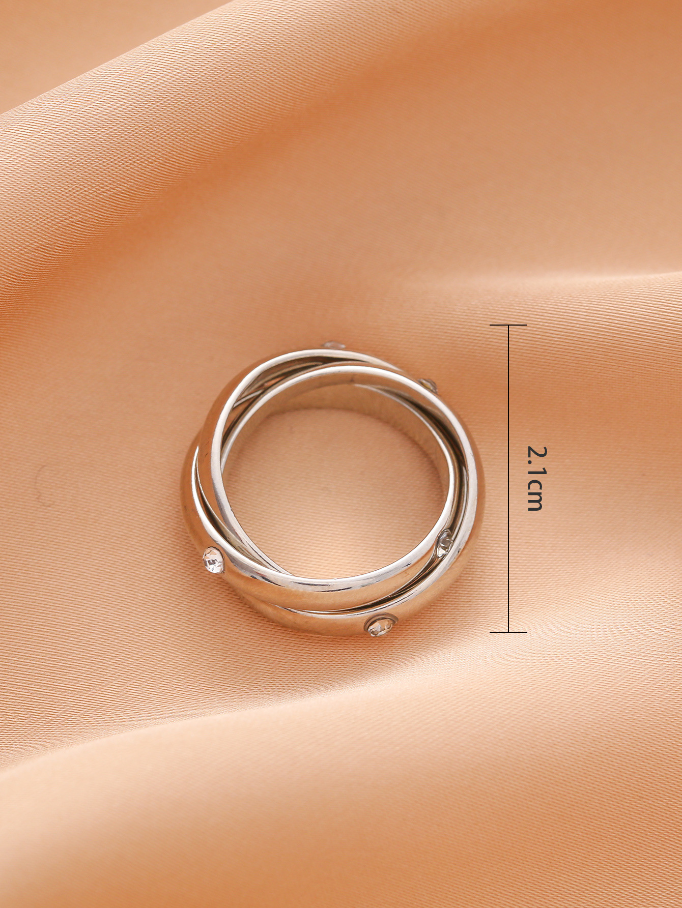 Cross-border European and American simple three-layer twisted micro-inlaid zircon rings, popular jewelry, cross-border source brand wholesale pic 4