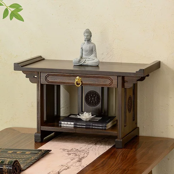 Desktop small offering table, home worship table, antique-style altar table, incense table, Buddhist altar, Chinese-style offering table, tribute table
