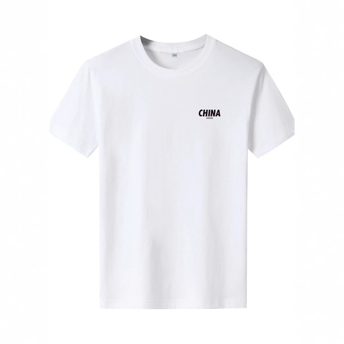 Chinese-style men's short-sleeve T-shirt, loose large size printed base shirt, round neck, national trend half-sleeve top