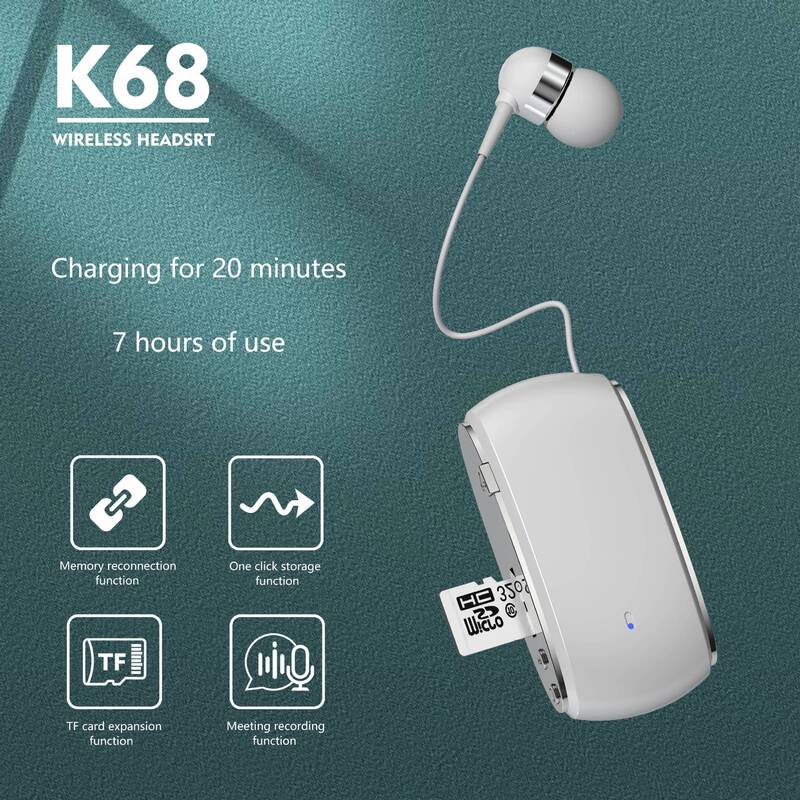 アマゾン速売通の新型k68クリップ式mp3スマートbluetoothイヤホンは、カードを挿入することができ、bluetoothが長く待機することができる|undefined