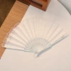 [Double Layer] White Lace Fan