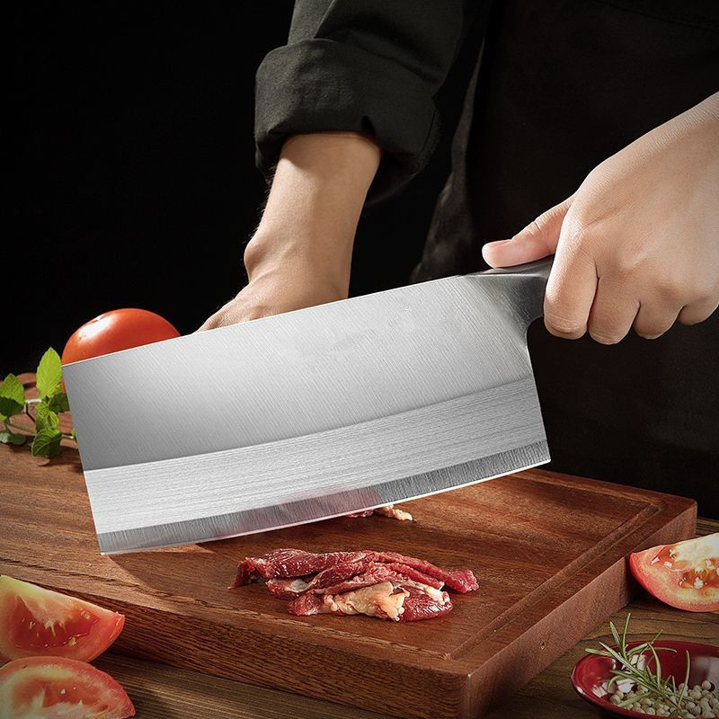 Cuchillo de cocina de acero inoxidable forjado de dos piezas Cuchillo de corte afilado para el hogar Cuchillo de cocina Cuchillo de carne Cuchillo de chef Cuchillo de doble uso