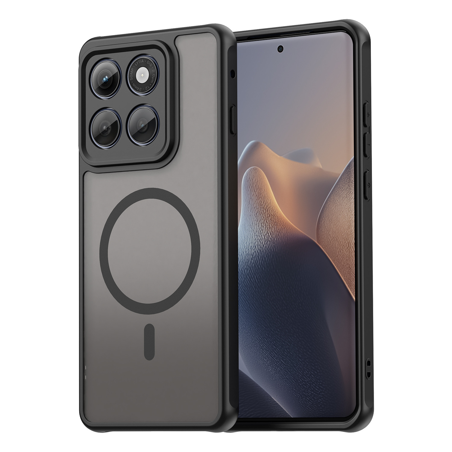 适用MotoEdge60Pro保护套Edge2025手机壳防摔肤感PC+TPU磨砂磁吸