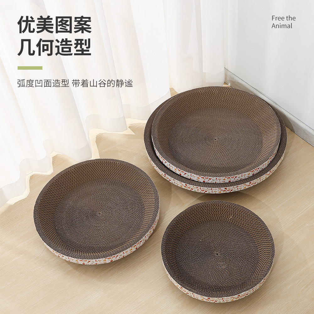 Ronda tablero del rasguño del gato nido tipo tazón Cuenca del rasguño del gato grande juguete papel corrugado molienda garra sin caspa suministros para mascotas al por mayor