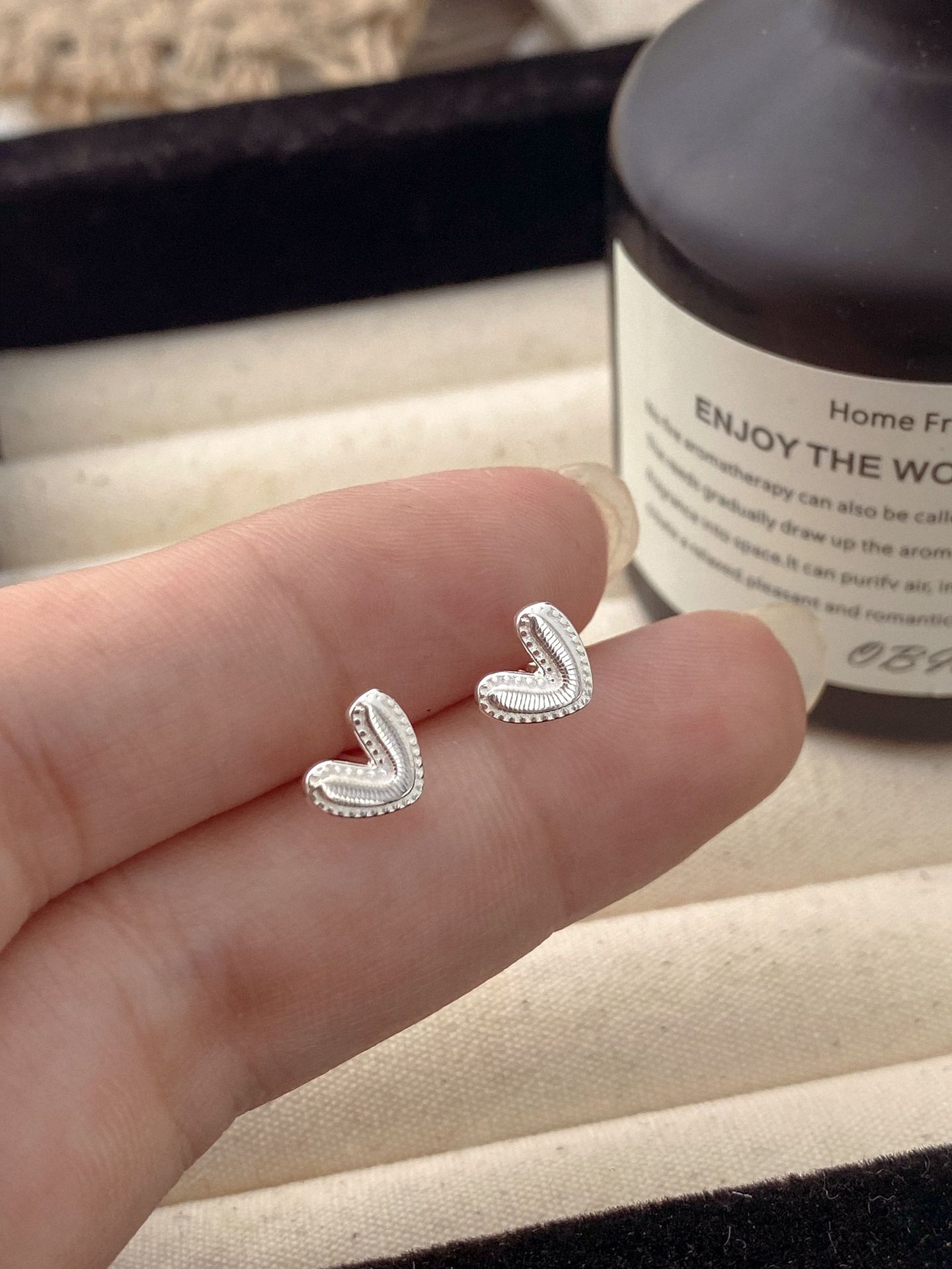 All Seasons Season Women's Gender 1 Pair 925 Sterling Silver Heart Shape Ear Studs
