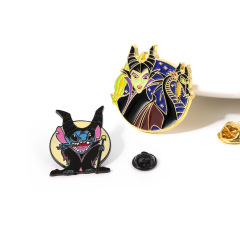 Cute Cartoon Stitch Brooch from Maleficent's Enchanted Awakening, Pin Featuring Pinocchio—Stylish Accessories for Bags and Clothing