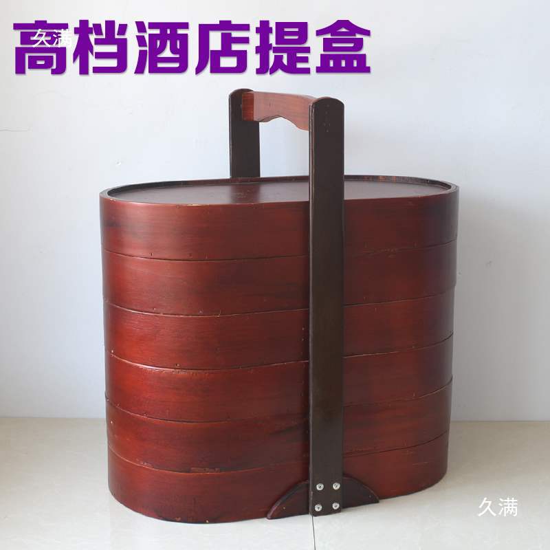 祭祀实木提篮中式送饭送菜点心的提盒多层饭店手提保温古代复古