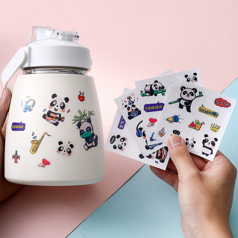 Оригинальная мультяшная Наклейка на чашку с водой Милая панда декоративная оболочка мобильного телефона креативная наклейка на руку оптом